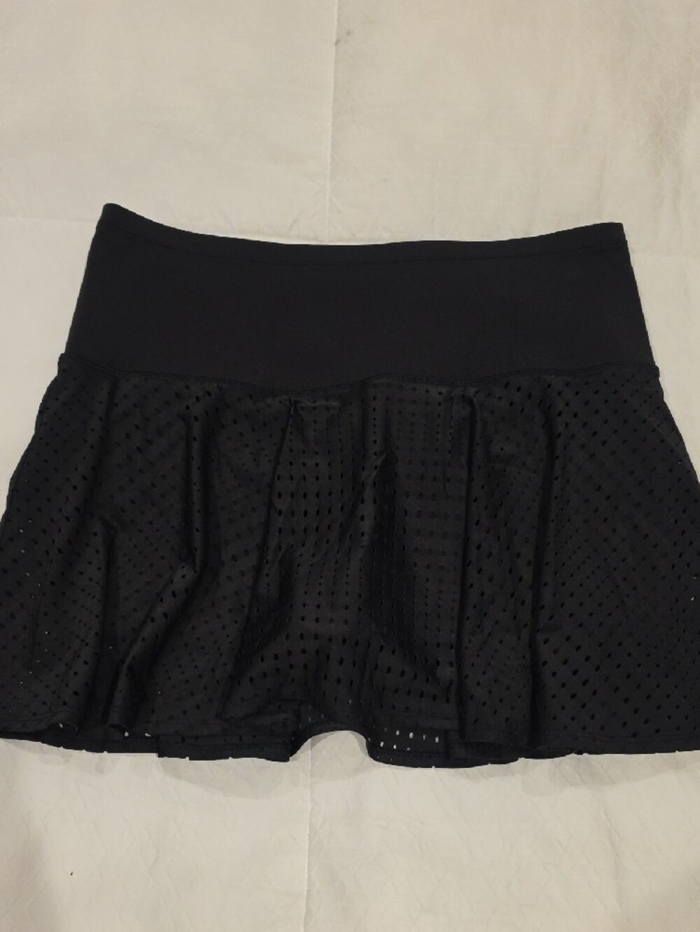 Athleta Black Laser-Cut Circle Skirt with Wide Waistband - Picture 2 of 10